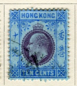 HONG KONG; 1903 early Ed VII issue fine used 10c. value