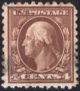 SC#427 4¢ Washington Single (1914) Used