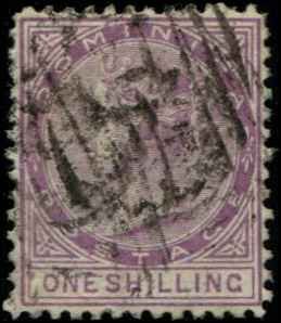 Dominica SC# 3 SG# 3 Victoria  1 shilling wmk 1 used