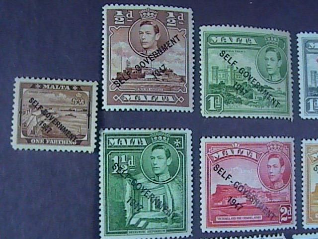 MALTA # 208-222-MINT/HINGED-COMPLETE SET---GOEVI---1948-53