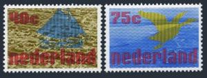 Netherlands 561-562,MNH.Michel 1079-1080. Sailing ship,City,Sea Gull.1976.