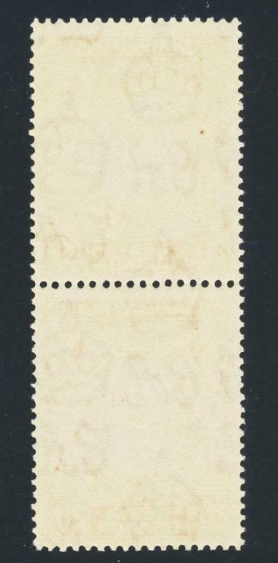 KUT BRITISH 1951, 20c DEEP ORANGE VERT PAIR, VF NEVER HINGED OG SG#139ba