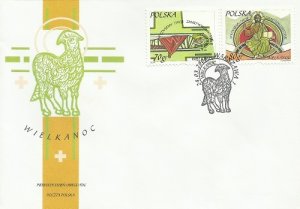 Poland 2000 FDC Stamps Scott 3501-3502 Easter
