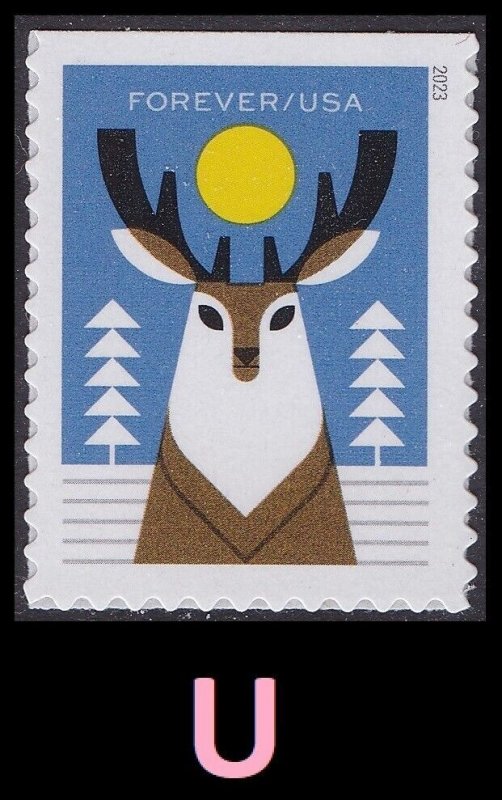 US 5822-5825 5825a Winter Woodland Animals forever set A (4 stamps) MNH 2023