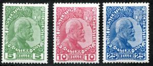 LIECHTENSTEIN 1-3 MINT HINGED