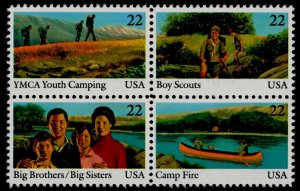 USA 2163a MNH International Youth Year, Scouts, Big Brothers, Big Sisters, YMCA