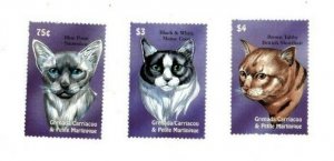 Grenadines 2000  -  Cats   - Set of three  - MNH