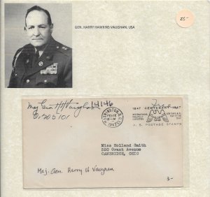 1947 Gen Harry Vaughan, USA Washington DC to Cambridge, OH (54443)