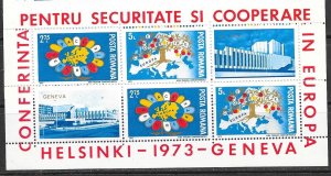 ROMANIA Sc 2436a NH SOUVENIR SHEET OF 1973 - EUROPEAN SECURITY