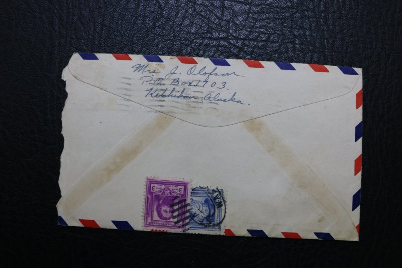 1940 Alaska-United States- via PAA Air Mail Cover w/3 Stamps and Photo