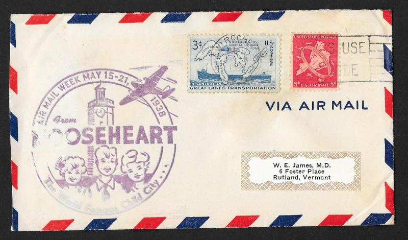UNITED STATES Event Cover Air Mail Week 1957 New Rochelle