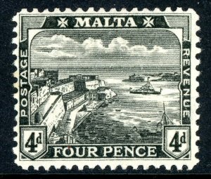 Malta 1915 British KGV 4p Black MCCA Scott #63 Mint U527 ⭐⭐⭐⭐⭐