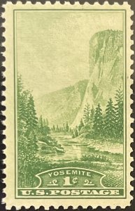 Scott #740 1934 1¢ National Parks Yosemite unused no gum