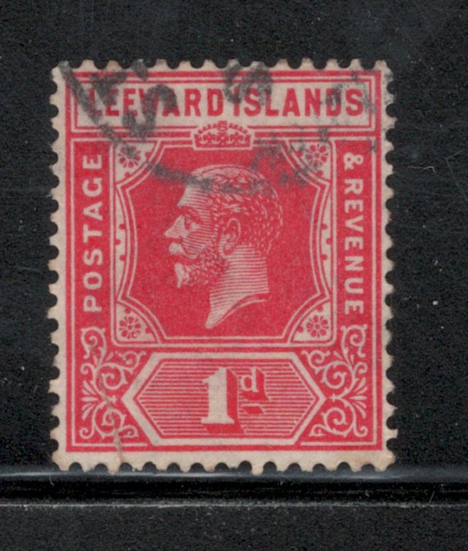 Leeward Islands 1921 King George V 1p Scott # 63 Used