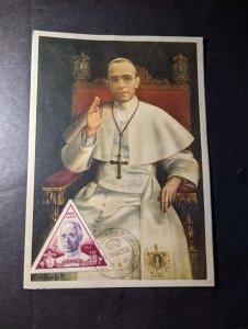 1952 Monaco Portrait Maxi Postcard Cover Pope Pius XII Monte Carlo