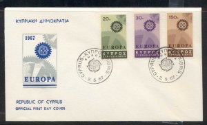 Cyprus 1967 Europa Cogwheels FDC