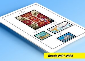 COLOR PRINTED RUSSIA 2021-2023 STAMP ALBUM PAGES (73 illustrated pages)