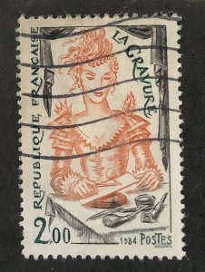 France 1984 Scott 1932 used -  2fr, Handicraft,  Engraving