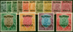 Burma 1937 Set of 14 SG01-014 Fine & Fresh LMM