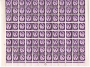 GB 1960 3d green phosphor complete cyl 41 unmounted mint lower ½-sheet of 120