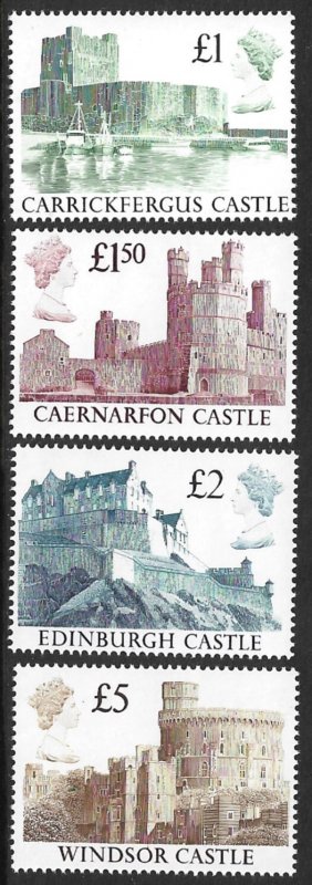 GREAT BRITAIN 1988 CASTLES Pound Sterling Set Sc 1230-1233 MNH