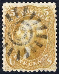 Scott 67b, SF Cogwheel Fancy Cancel, PF Cert - SCARCE BEAUTIFUL APPEARANCE STAMP