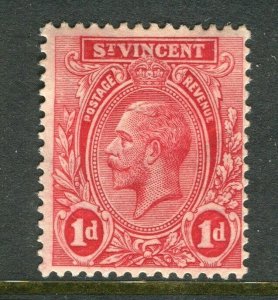 ST. VINCENT; 1921 early GV issue fine Mint hinged Shade of 1d. value