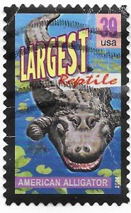 US #4033 used  Wonders of America.  Largest Reptile -American Alligator.  Nice.