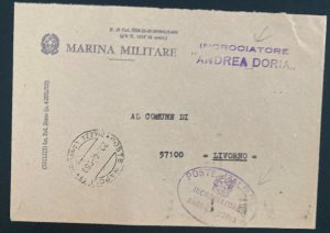 1968 Italy Navy Cruiser Andrea Doria Stampless  Cover To Livorno