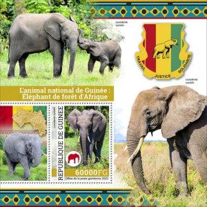 Guinea - 2022 African Forest Elephant - Stamp Souvenir Sheet - GU220128b