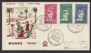 Morocco 32-34 Girl 1959 Typed FDC