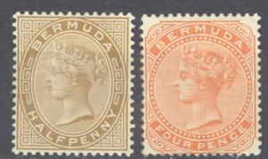Bermuda Sc# 16-17 MH 1880 Queen Victoria