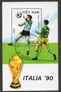 Vietnam 1989 - Championship in Football - Italy 1990 - Used Souvenir Sheet