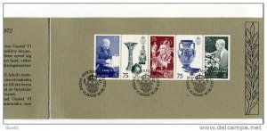 Sweden 1972  Pane Sc 985a Special Card and cancel.  90th Birthday of King Gustaf