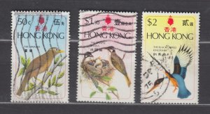 J40280 JL Stamps 1975 hong kong set used #309-11 birds
