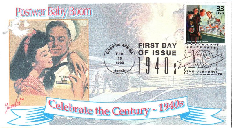 #3186l Postwar Baby Boom Juvelar FDC