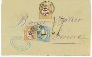 BK1791 - POSTAL HISTORY - TAX MARK # 7 + 8 + 11 on ENVELOPE from ARGENTINA -