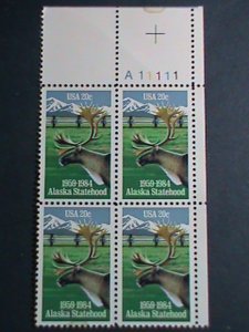 ​UNITED STATES -1984 SC#2066  ALASKA STATEHOOD-CARIBOU  -MNH PLATE BLOCK OF 4