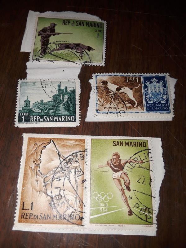 20 pc San Marino used 1 Lire stamp lot