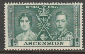 ASCENSION 37, CORONATION COMMON DESIGN 1937, SINGLE MINT, NH. VF. (842)