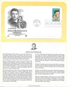 1984 John McCormack, concert artist Irish Tenor opera Sc 2090 FDC info page PCS