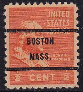 USA - 1938 - Scott #803 - used - BOSTON MASS. precancel