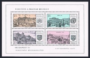 Hungary B288 ad sheet,MNH.Michel Bl.79. Hungarian postage stamps-100,1971.