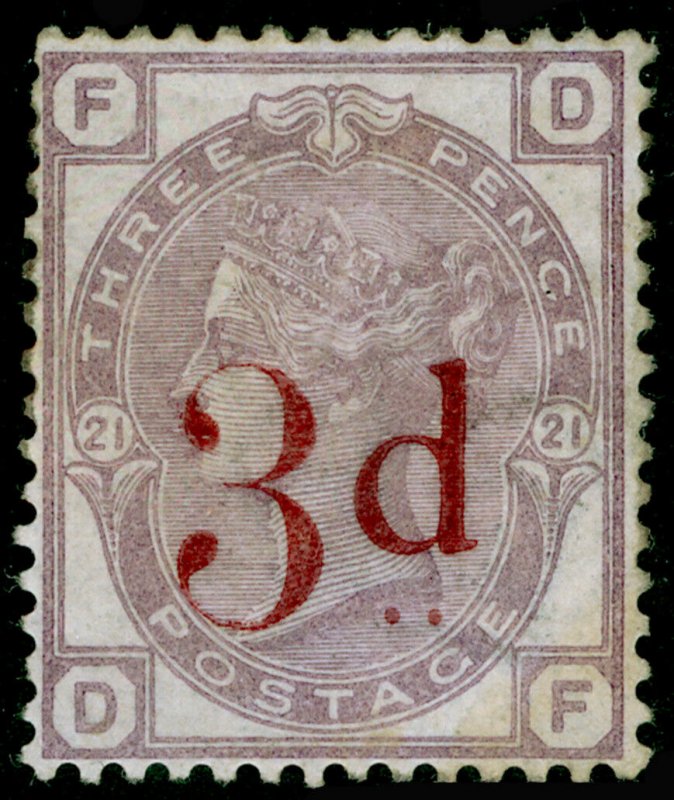 SG159, 3d on 3d lilac plate 21, M MINT. Cat £650. DF