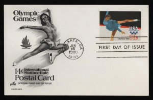 #UX82 14c Women's Figure Skating, Art Craft FDC **ANY 5=FREE SHIPPING**