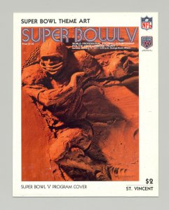 St Vincent #1429 Super Bowl V Program Cover Art 1v S/S Imperf Chromalin Proof