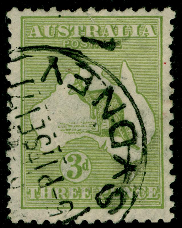 AUSTRALIA SG37b, 3d olive-green, USED.