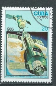 CUBA Sc# 2854   MAN IN SPACE 26th Ann 20c  1986 used / cto