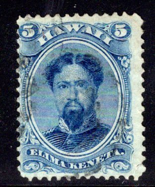 Hawaii #32, postally used, 1866 printing, clear layout lines