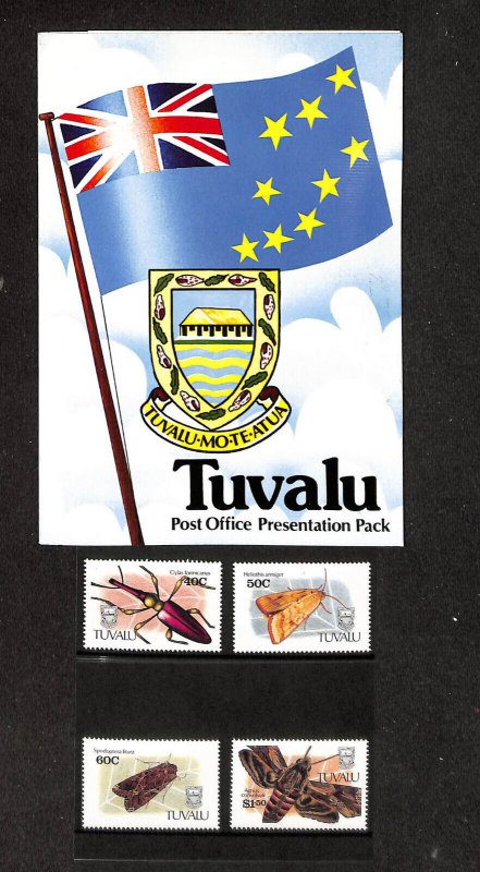 Tuvalu Postage Stamp, #566-569 Presentation Pack Mint NH, 1991 Insects